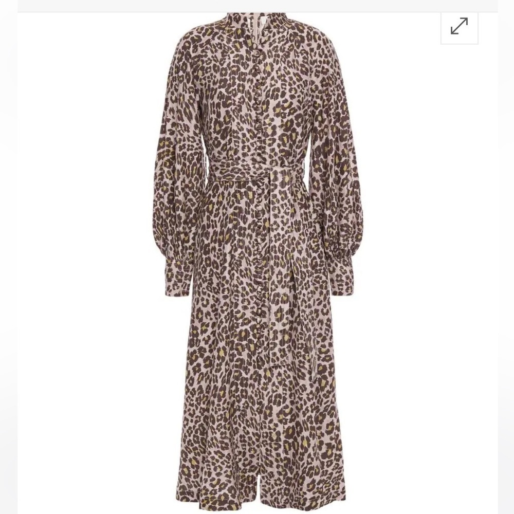 Zimmermann Sabotage silk leopard midi dress